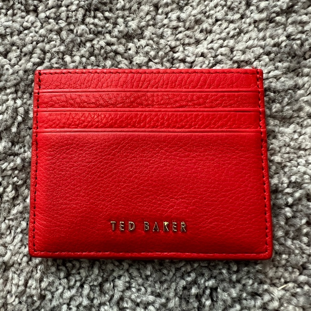 Ted Baker Red Leather Card Holder - Picture 2 of 10